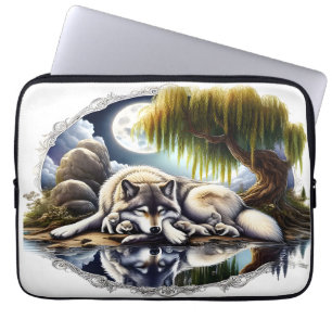 Capa Para Notebook Serenidade Lua Um Lobo Desmoronante