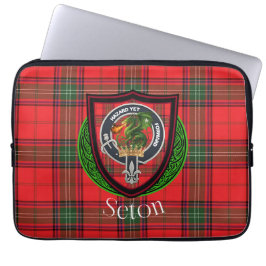 Capa Para Notebook Seton Scottish Clan Tartan and Crest