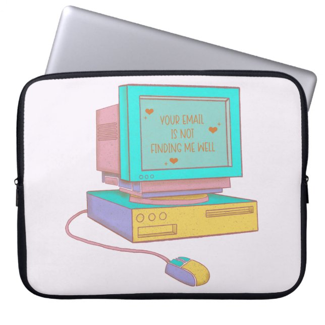 Capa Para Notebook Seu E-mail Não Me Encontra Bem Engraçado Retro (Frente)