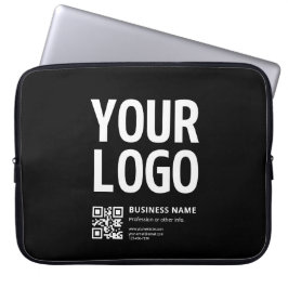 Capa Para Notebook Seu logotipo c/ código QR e texto editáveis
