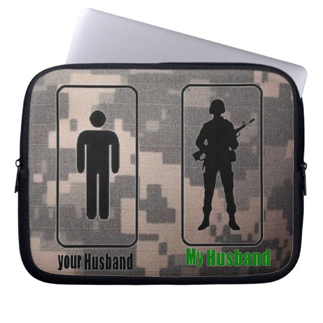 Capa Para Notebook seu marido, minha esposa do exército do marido (Frente)