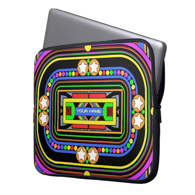 Capa Para Notebook Seu nome em luzes (Frente Esquerda)