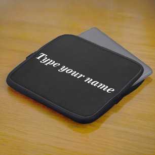Capa Para Notebook Seu Nome na Capinha de Laptop Preta