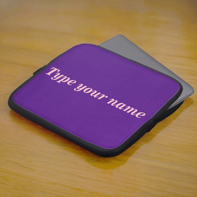 Capa Para Notebook Seu Nome na Capinha de Laptop Roxa (Purple laptop sleeve with your name)