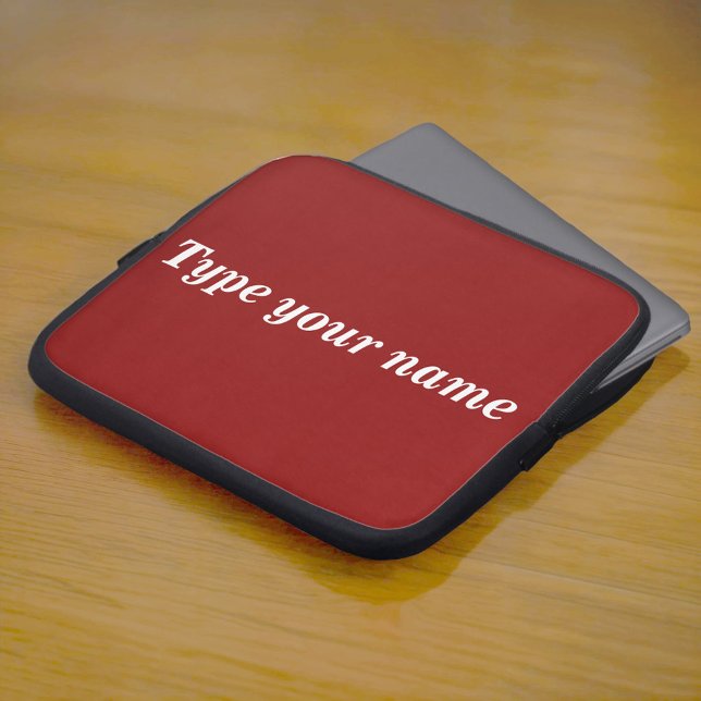 Capa Para Notebook Seu Nome na Capinha de Laptop Vermelha (Red laptop sleeve with your name)