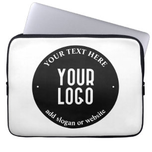 Capa Para Notebook Seu Texto & Logotipo Carregado Preto e Branco Ed