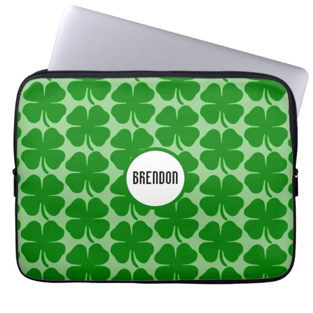 Capa Para Notebook Shamrocks Verdes Personalizados de Bolsa de laptop (Frente)