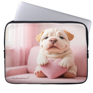 Capa Para Notebook Shar Pei Puppy – Sweet Embrace by WangWang