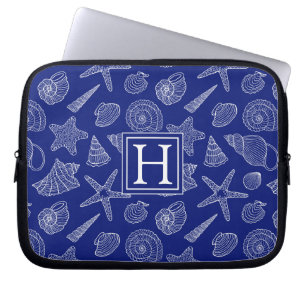 Capa Para Notebook Shell azul brilhante modela adiciona sua inicial
