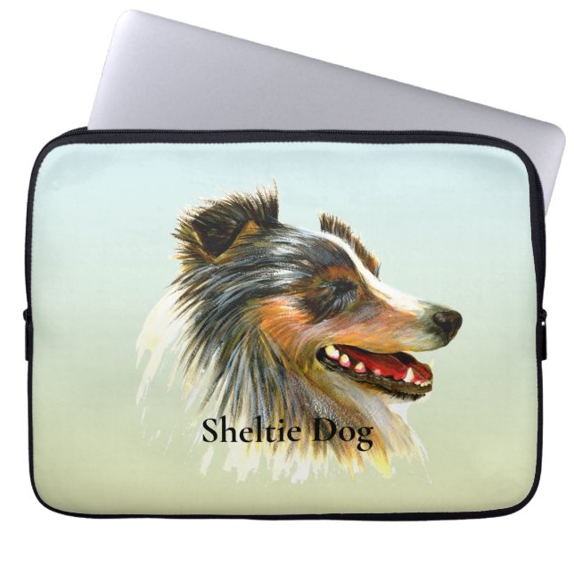 Capa Para Notebook Sheltie Dog Pet Watercolor Painting (Frente)