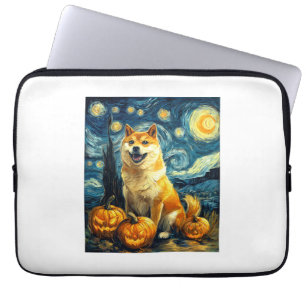 Capa Para Notebook Shiba Inu Cachorro Fofo Dia das Bruxas Jack O Lant
