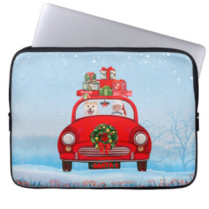 Capa Para Notebook Shiba Inu Dog In Car With Santa Claus