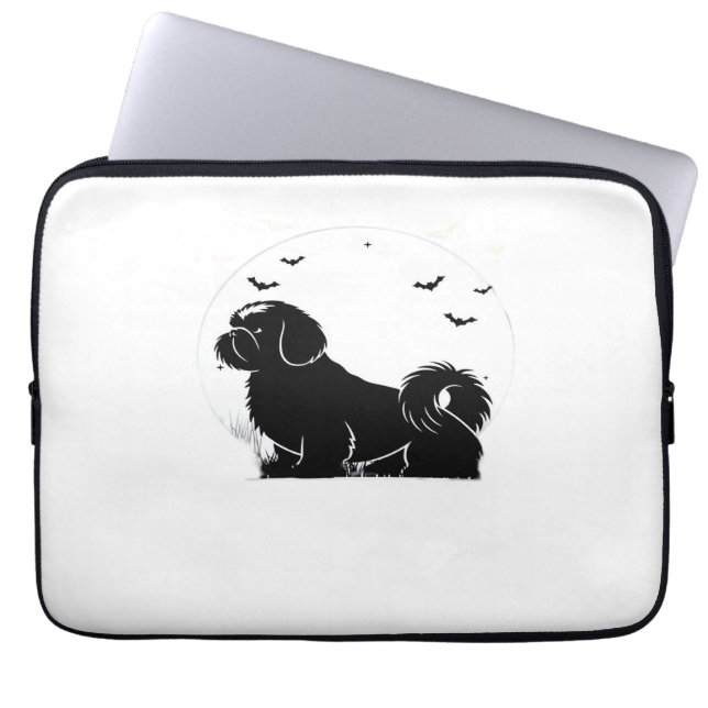Capa Para Notebook Shih Tzu Dog - Halloween Moon Silhouette Classic T (Frente)
