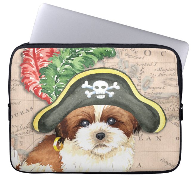 Capa Para Notebook Shih Tzu Pirate (Frente)