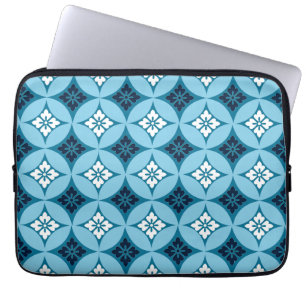 Capa Para Notebook Shippo com motivo, azul e branco da flor