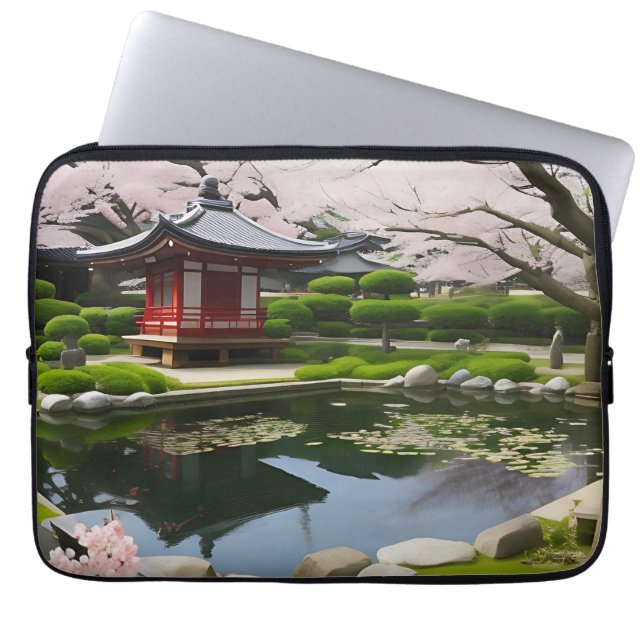 Capa Para Notebook Shrine do Jardim Florestal Sakura (Frente)