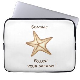 Capa Para Notebook Siga seus sonhos aquarela Seatime Estrela do Mar