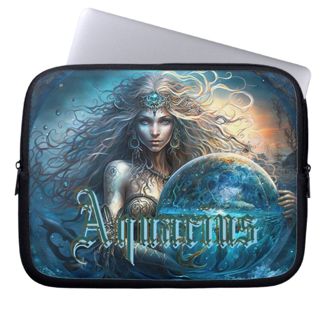 Capa Para Notebook Signo Zodiacal de Aquário (Frente)