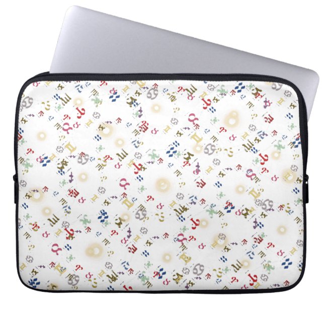 Capa Para Notebook Signos do Zodíaco Numéricos Multicoloridos (Frente)