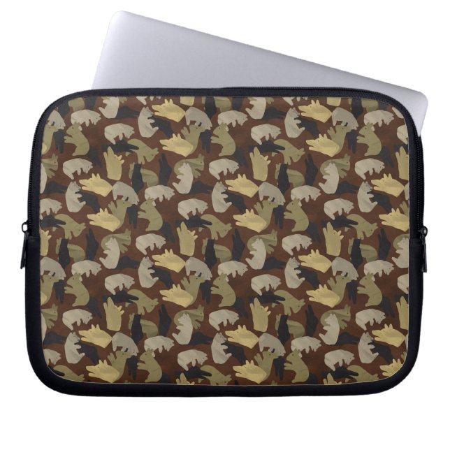 Capa Para Notebook Silhouette Animal Camouflage Brown (Frente)
