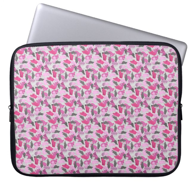 Capa Para Notebook Silhouette Animal Camouflage - Rosa (Frente)