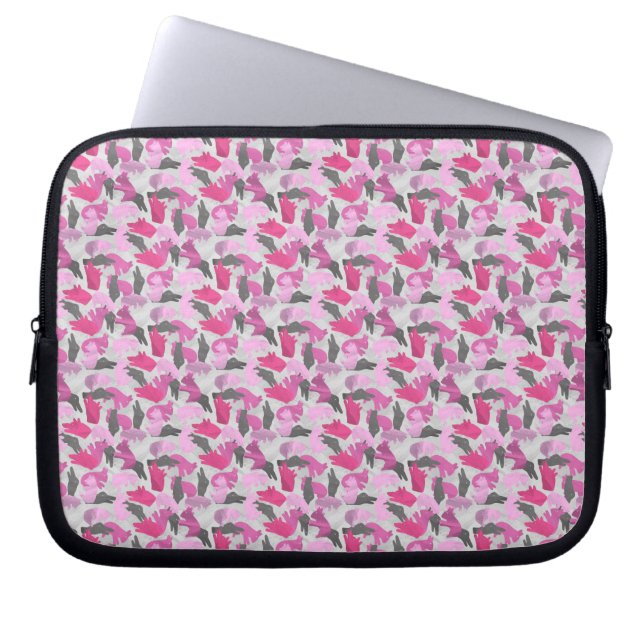 Capa Para Notebook Silhouette Animal Camouflage - Rosa (Frente)