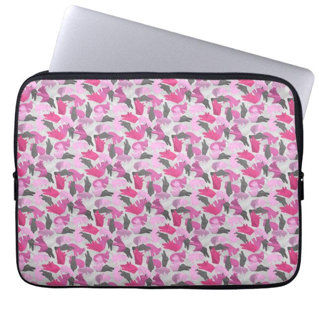 Capa Para Notebook Silhouette Animal Camouflage - Rosa (Frente)