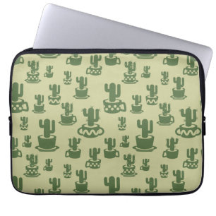 Capa Para Notebook Silhueta de cacto sucessivo em copos e potes
