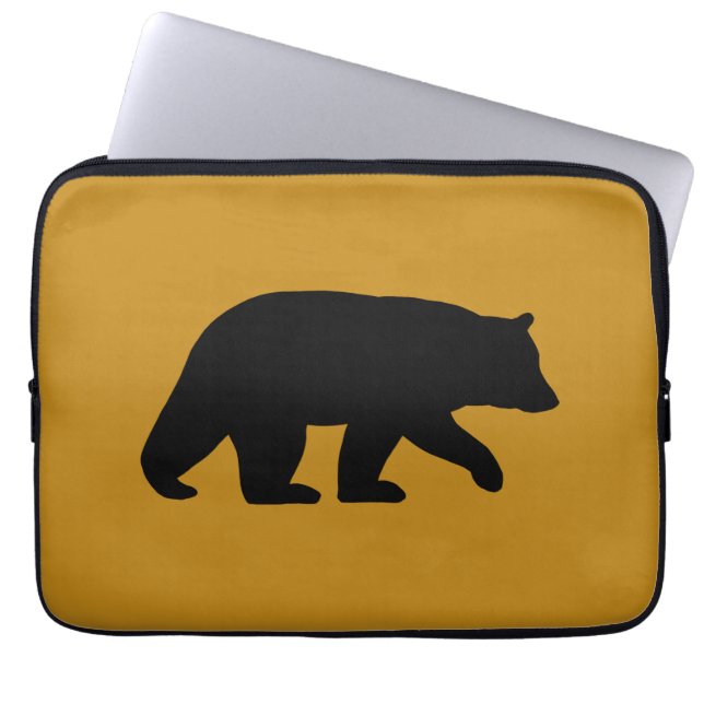 Capa Para Notebook Silhueta de Urso Negro (Frente)