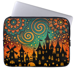 Capa Para Notebook Silhueta do Castelo na Noite Mística