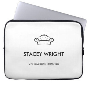 Capa Para Notebook Silhueta preta de sofá branco estofado