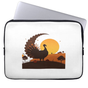 Capa Para Notebook Silhueta Turca de Ação de Graças - Colheita Sunset