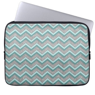 Capa Para Notebook Silver Foil e Teal ZigZag