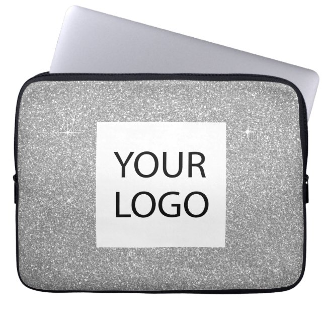 Capa Para Notebook Silver Modern Glitter - Promocional de logotipo pe (Frente)