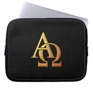 Capa Para Notebook Símbolo Alfa e Omega do ouro "3-D"
