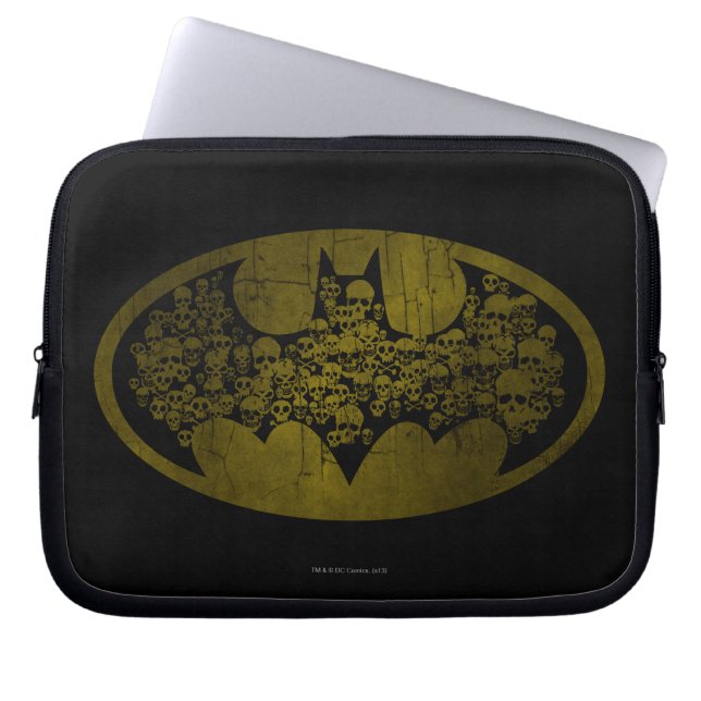 Capa Para Notebook Símbolo Batman | Crânios no logotipo Bat (Frente)