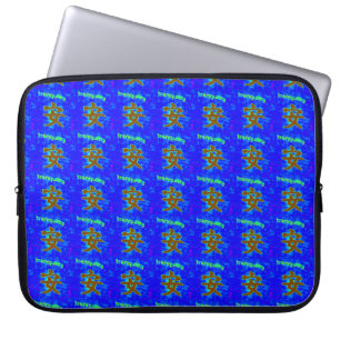 Capa Para Notebook símbolo chinês de tranquilidade na manga azul
