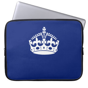 Capa Para Notebook Símbolo Classic Keep Calm Crown em Marinho Azul