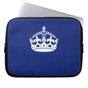 Capa Para Notebook Símbolo Classic Keep Calm Crown em Marinho Azul