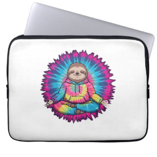 Capa Para Notebook Símbolo da Paz de Preguiça Hippie Tie-Dy
