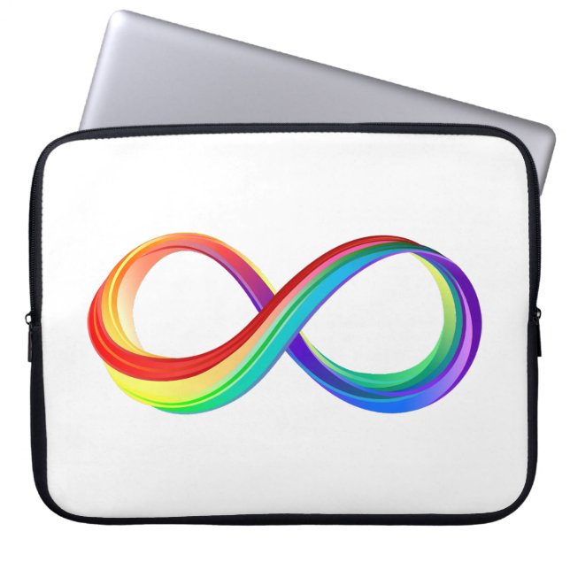 Capa Para Notebook Símbolo de Infinidade Arco-Íris em Camadas (Frente)