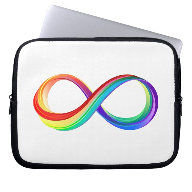 Capa Para Notebook Símbolo de Infinidade Arco-Íris em Camadas (Frente)