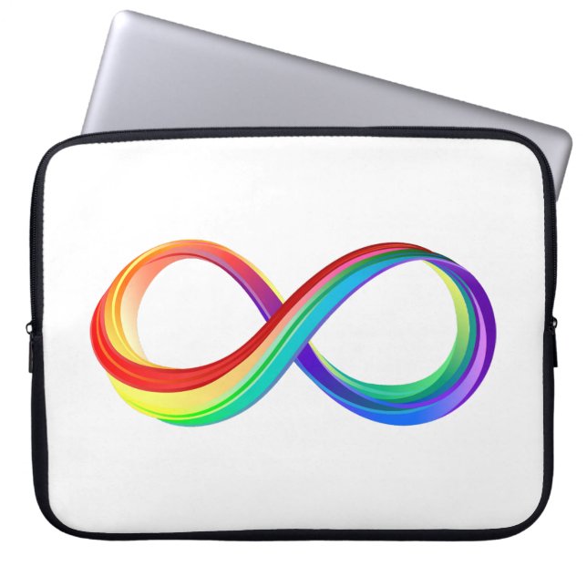 Capa Para Notebook Símbolo de Infinidade Arco-Íris em Camadas (Frente)