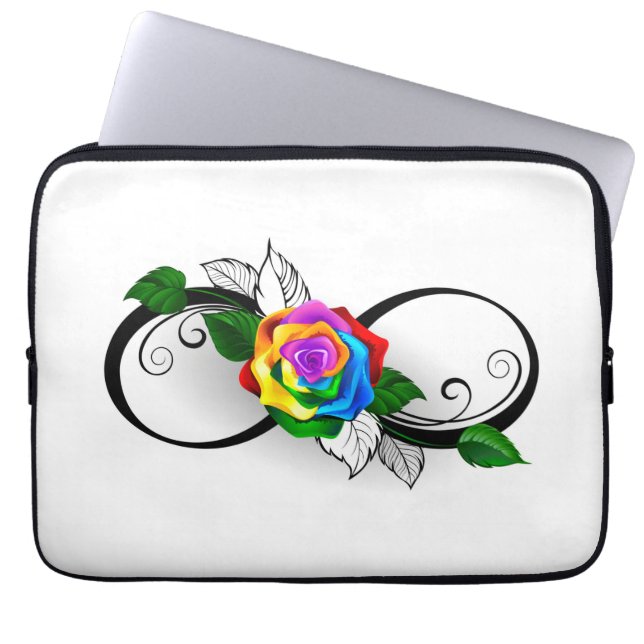 Capa Para Notebook Símbolo de Infinito com Rosa Arco-íris (Frente)