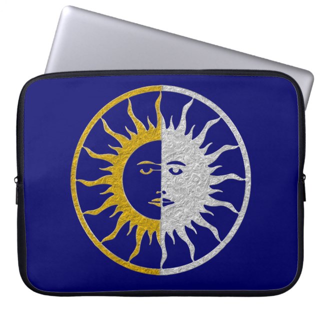 Capa Para Notebook Símbolo de SOL & LUA - ouro prata (Frente)