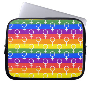 Capa Para Notebook Símbolo feminino do padrão arco-íris