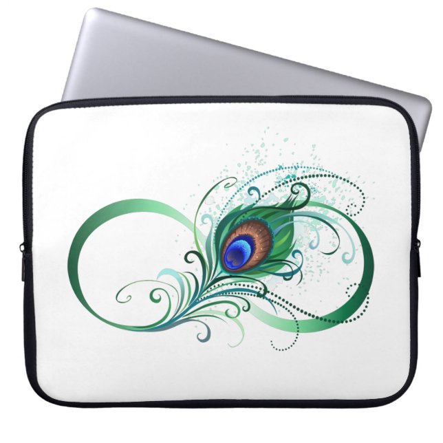 Capa Para Notebook Símbolo Infinito com Pavão (Frente)
