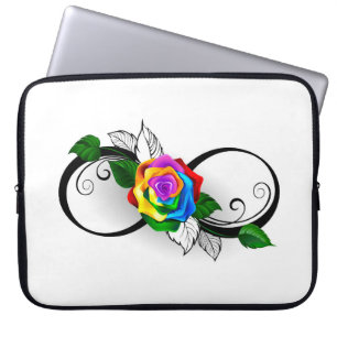 Capa Para Notebook Símbolo Infinito com Rosa do Arco-Íris