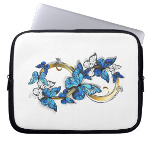 Capa Para Notebook Símbolo Infinito de Borboletas Azuis Morpho