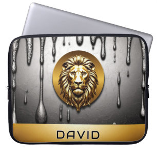 Capa Para Notebook Símbolo Majestoso de Vida Selvagem do Leão Dourado